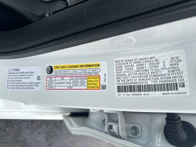 2025 Honda Civic Sedan Hybrid Sport